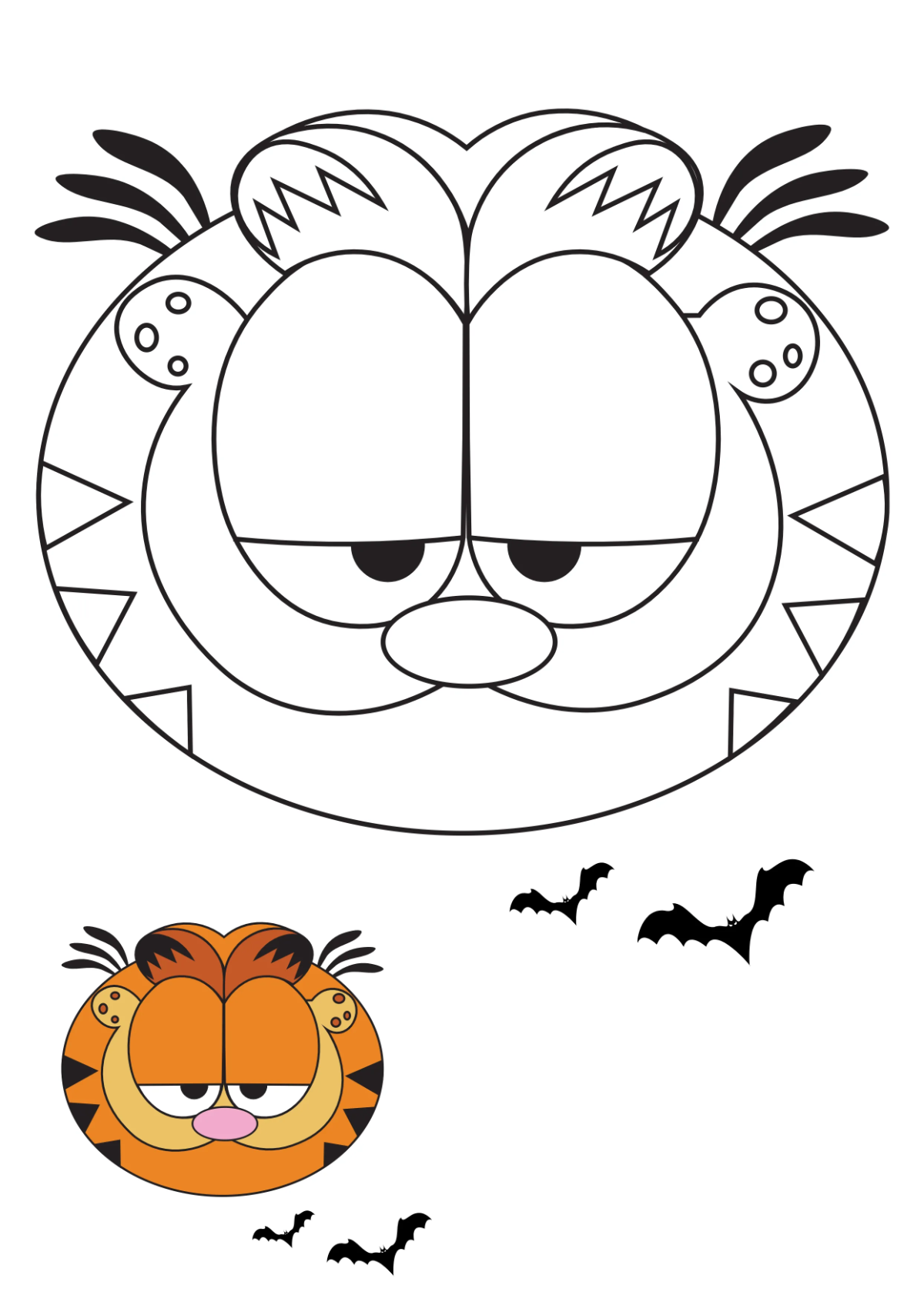 Free Garfield Halloween Color Page Template to Edit Online Free Garfield Halloween Color Page Template to Edit Online
