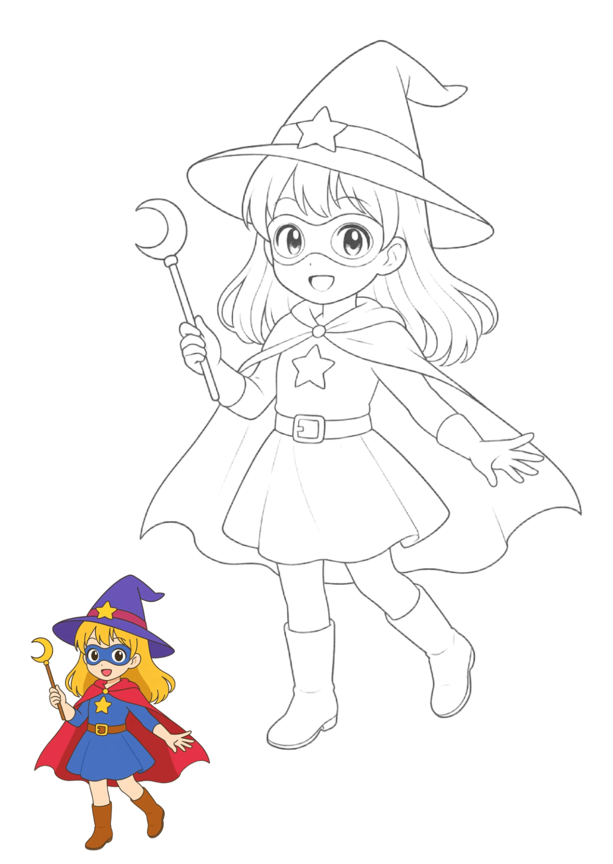 Free Anime Halloween Color Page Template to Edit Online Free Anime Halloween Color Page Template to Edit Online