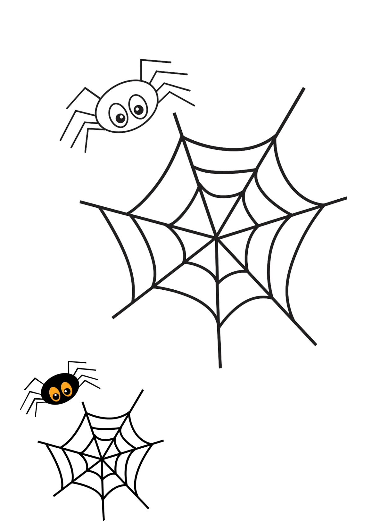 Free Spider Web Halloween Color Page Template to Edit Online Free Spider Web Halloween Color Page Template to Edit Online