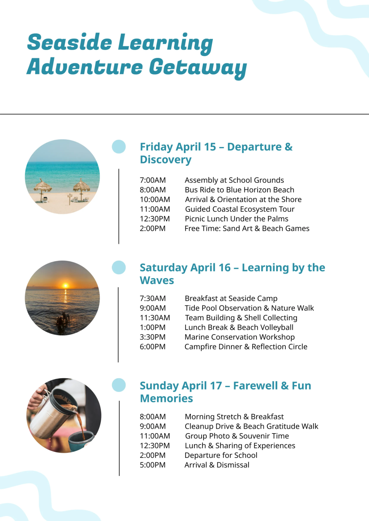 Free Field Trip Itinerary Template to Edit Online