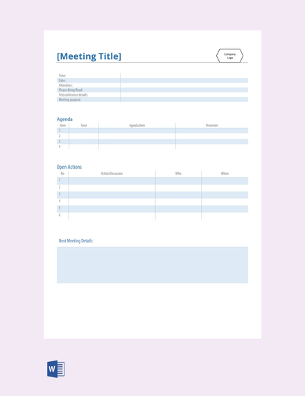 Free Apologies Meeting Minute Template: Download 65+ Meeting Minutes in ...