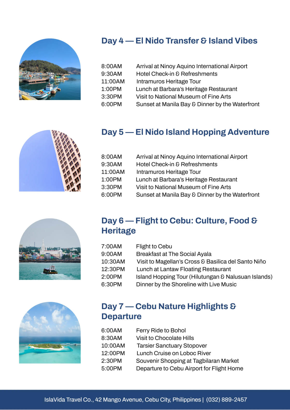 Free Tour Itinerary Template to Edit Online