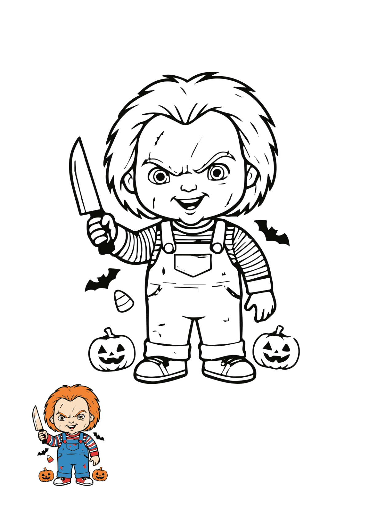 Free Chucky Halloween Color Page Template to Edit Online Free Chucky Halloween Color Page Template to Edit Online