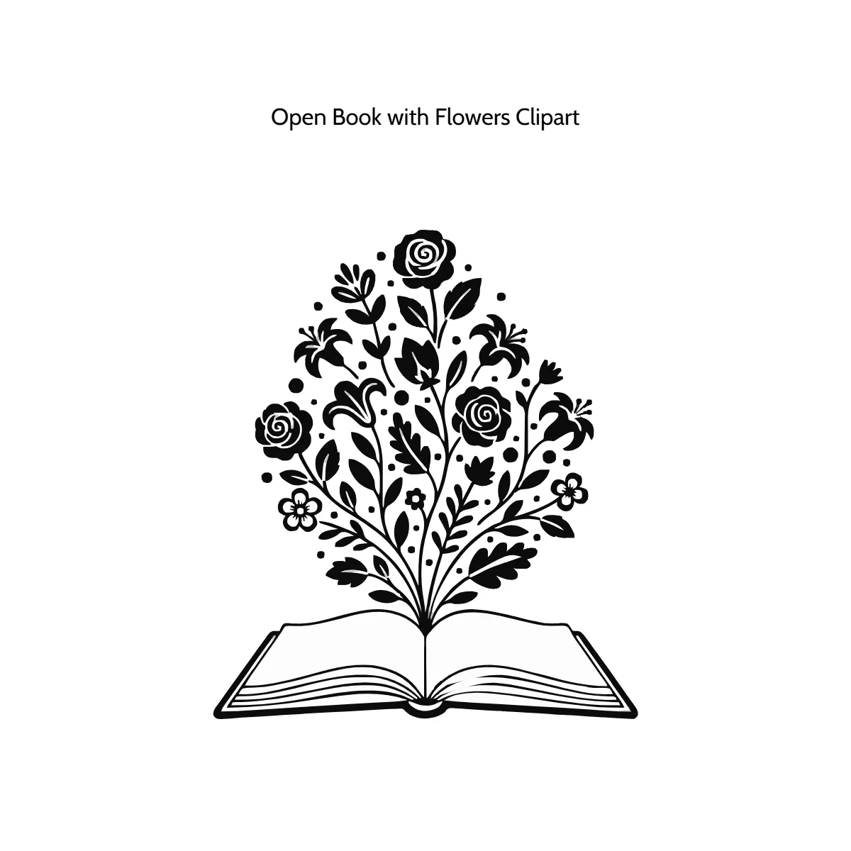 Free Open Book with Flowers Vector Clipart (PNG, SVG) to Edit Online