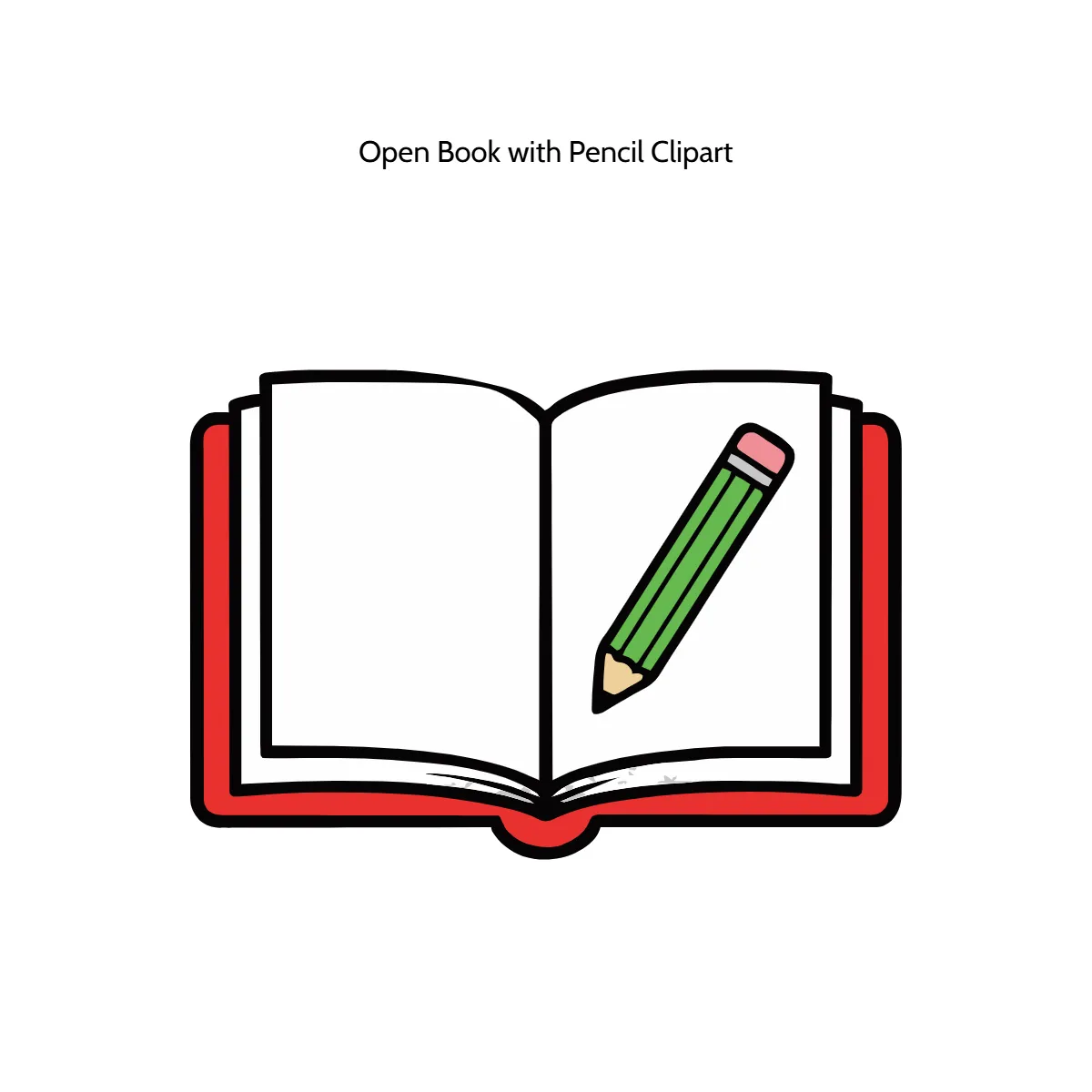 Free Open Book with Pencil Vector Clipart (PNG, SVG) to Edit Online