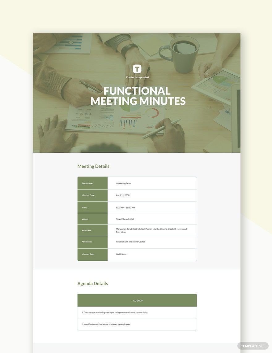 Functional Meeting Minutes Template