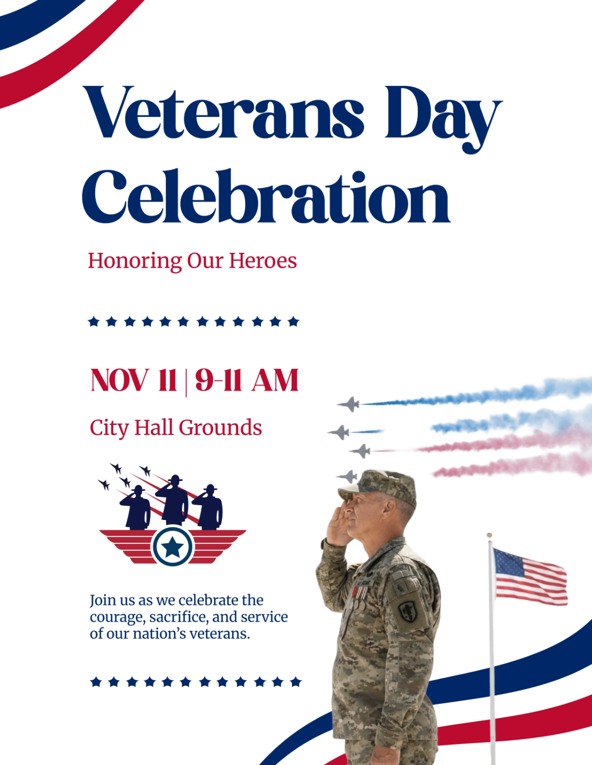 Free Seasonal Veterans' Day Template to Edit Online Free Seasonal Veterans' Day Template to Edit Online