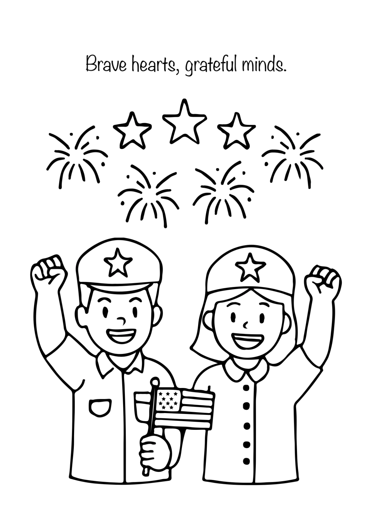Free Veterans' Day Drawing for Students Template