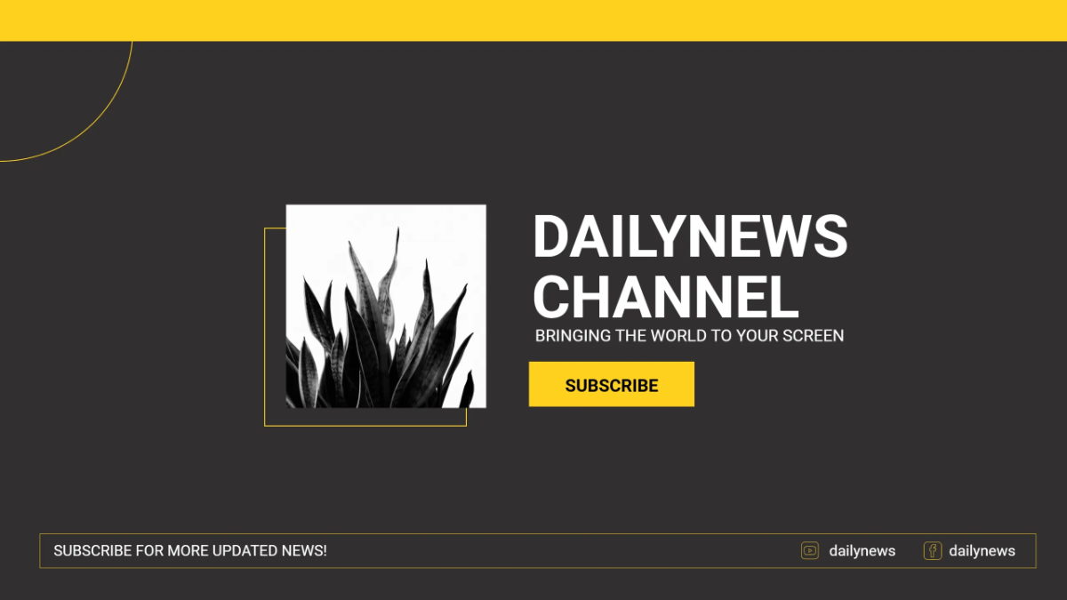 Free Daily Newsroom YouTube Banner Template to Edit Online