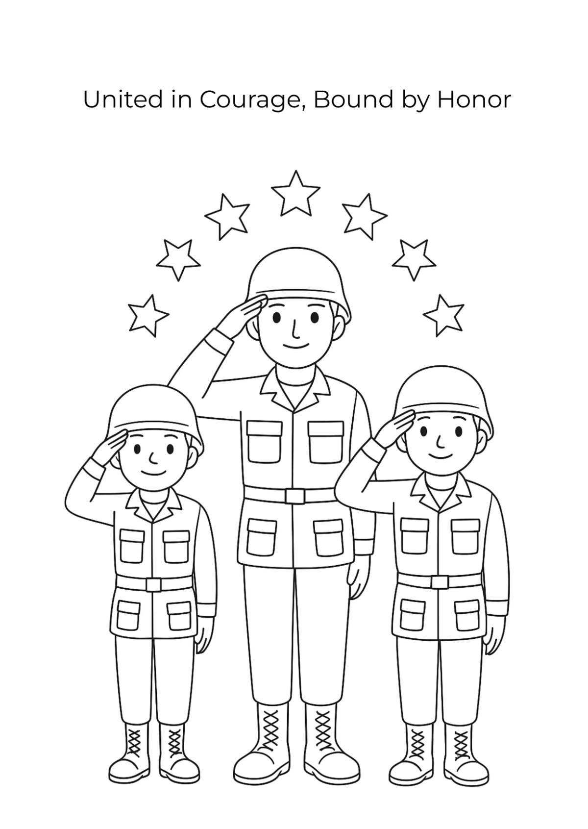 Free Veterans' Day Drawing Page Template to Edit Online