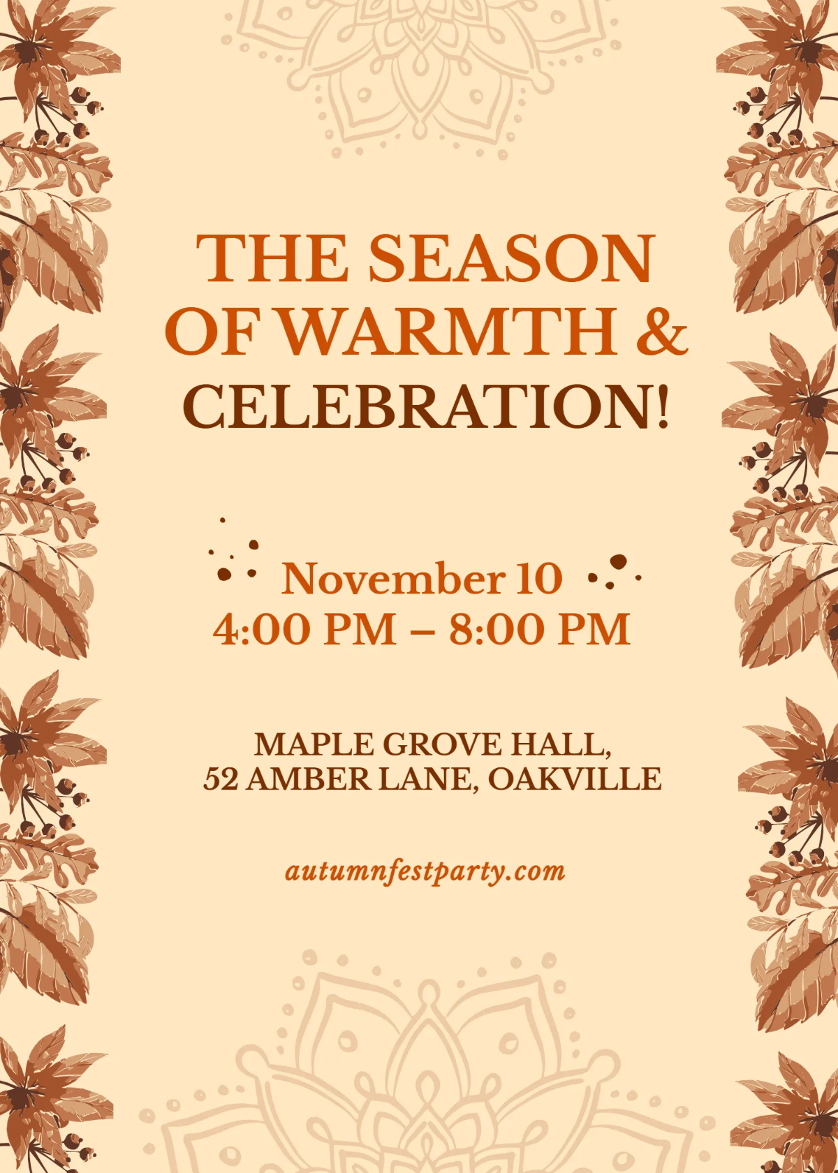 Free Autumn Invitation Template to Edit Online