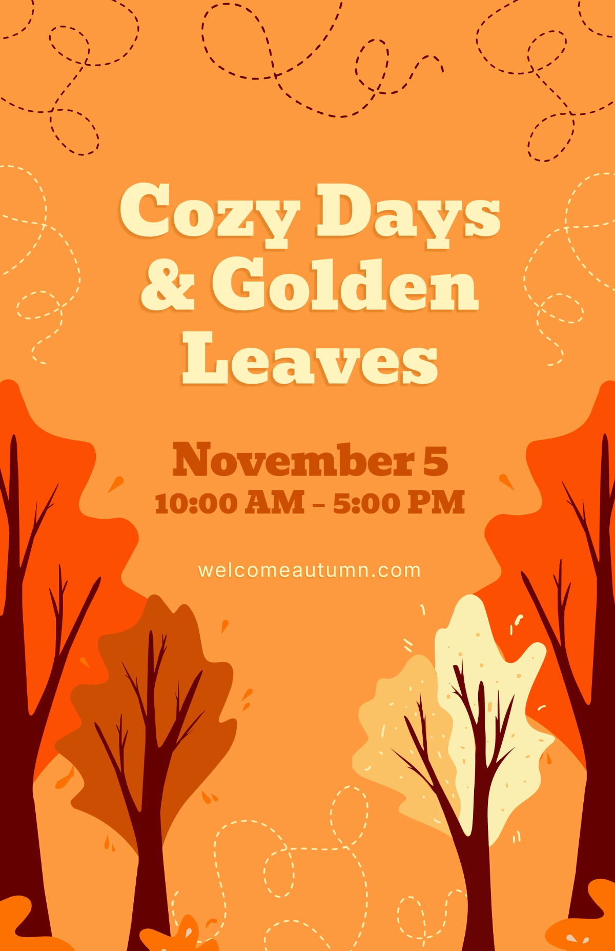 Free Orange Welcome Autumn Poster Template to Edit Online Free Orange Welcome Autumn Poster Template to Edit Online