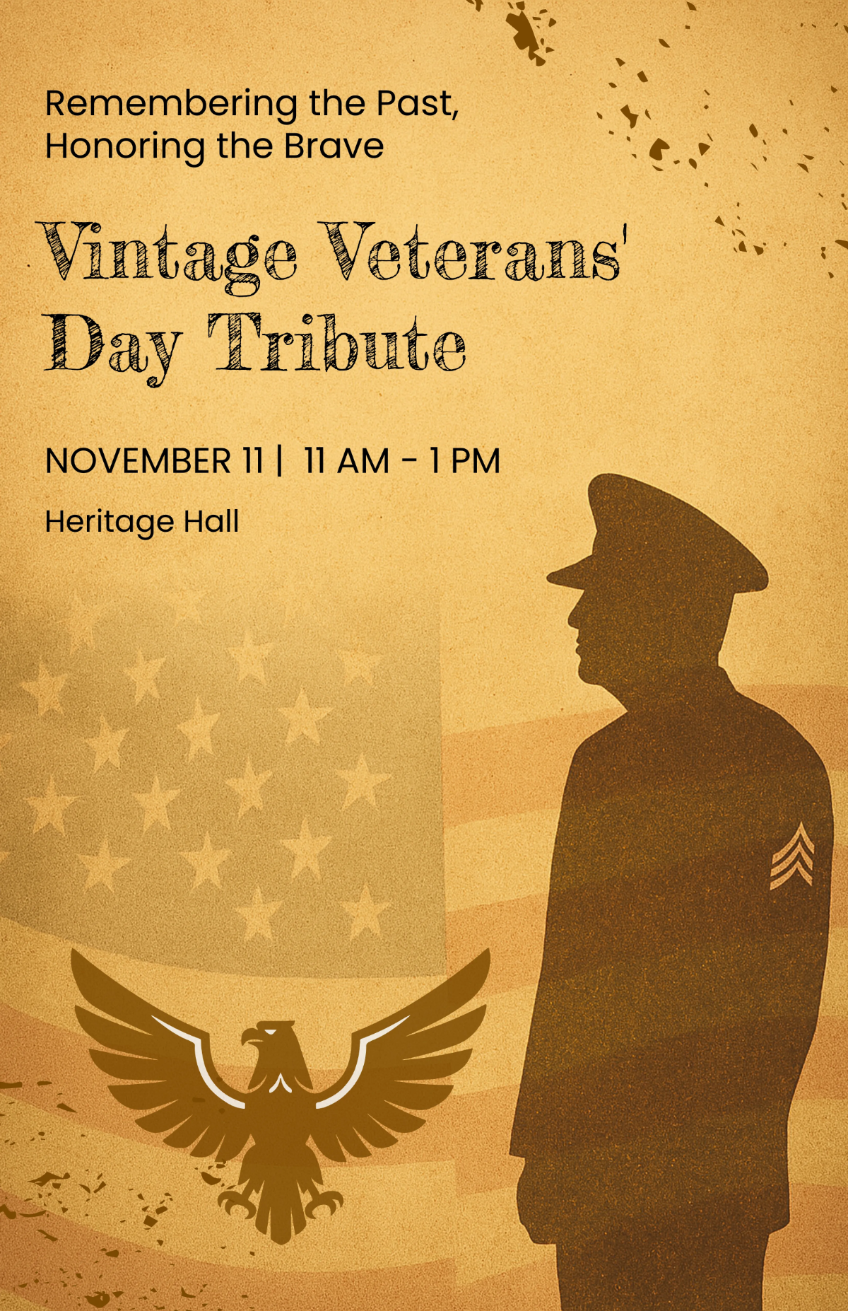 Free Vintage Veterans' Day Poster Template to Edit Online Free Vintage Veterans' Day Poster Template to Edit Online