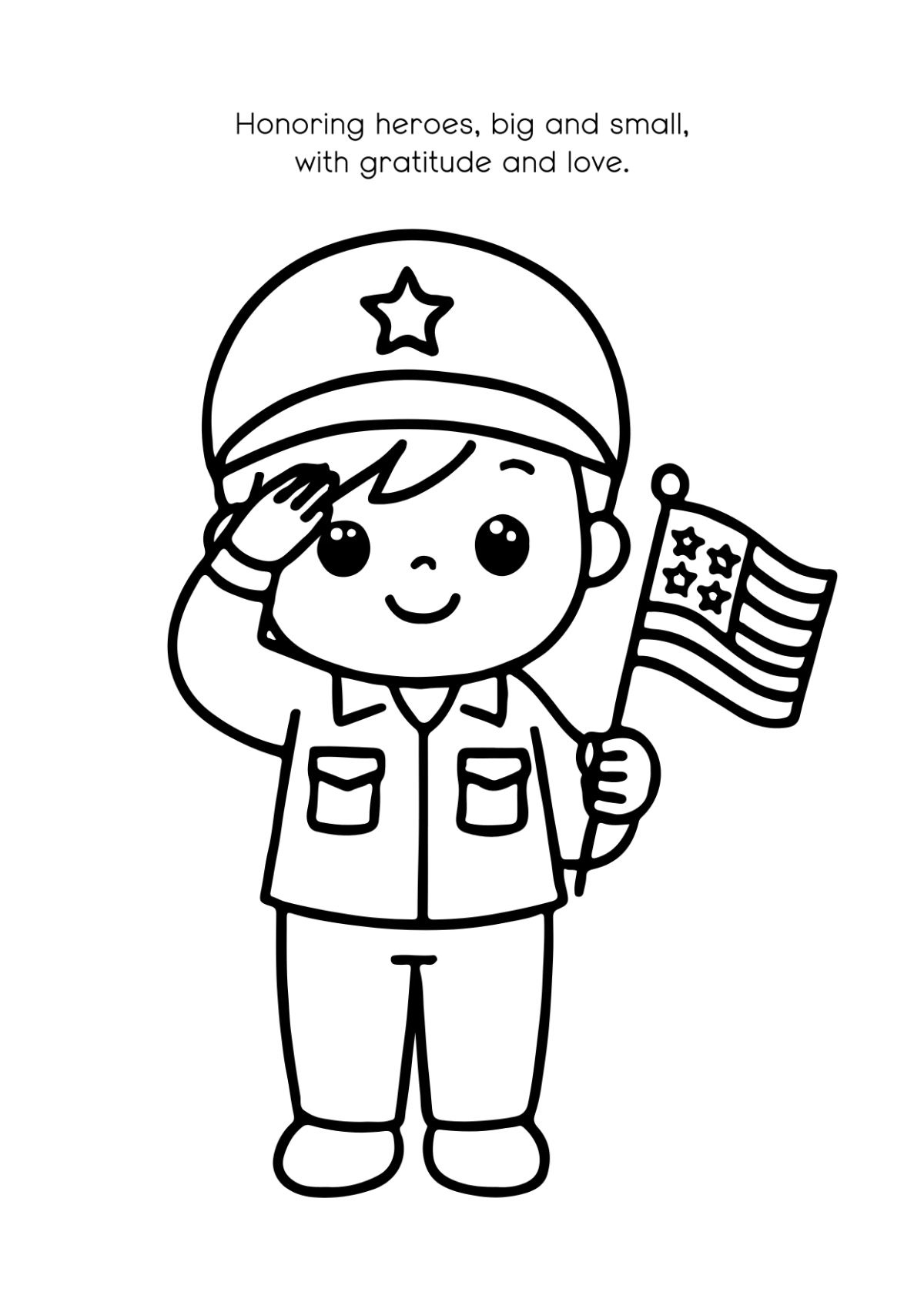Free Veterans' Day Drawing for Kids Template to Edit Online