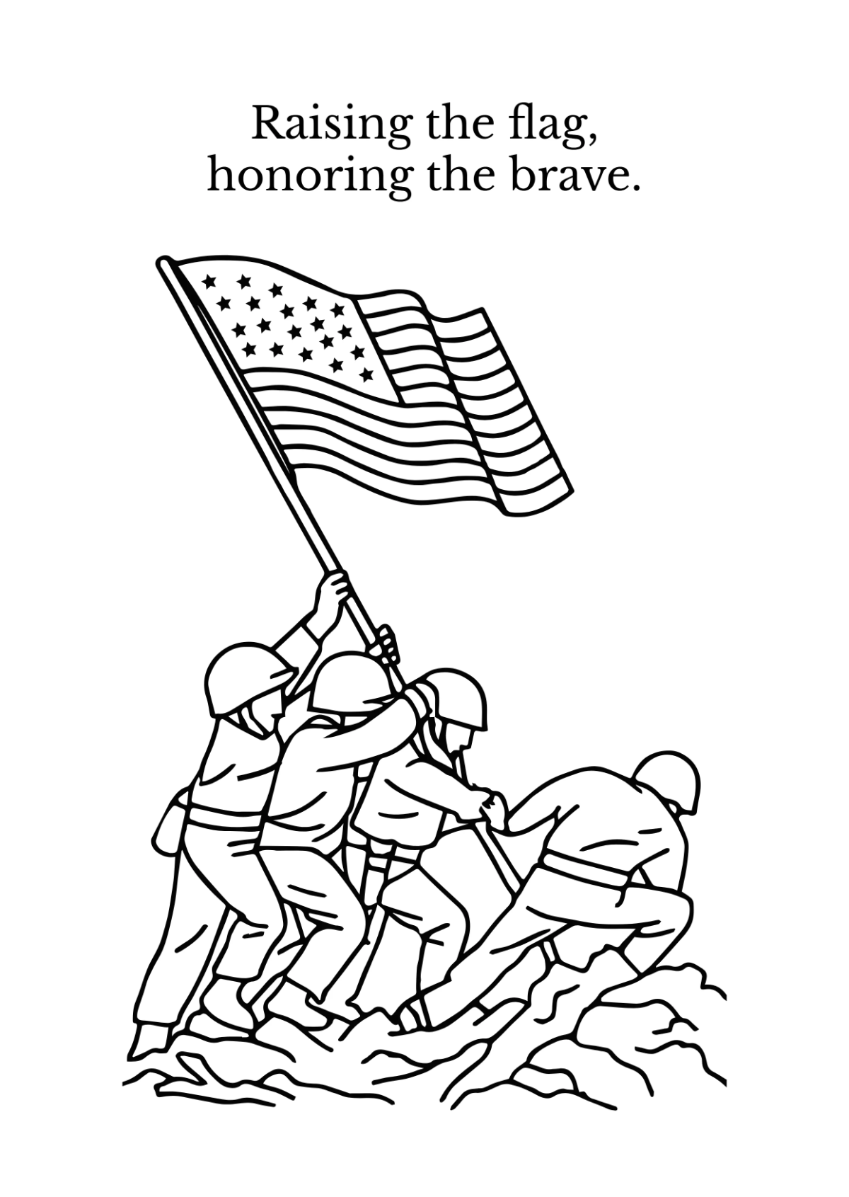 Free Veterans' Day Military Drawing Template to Edit Online