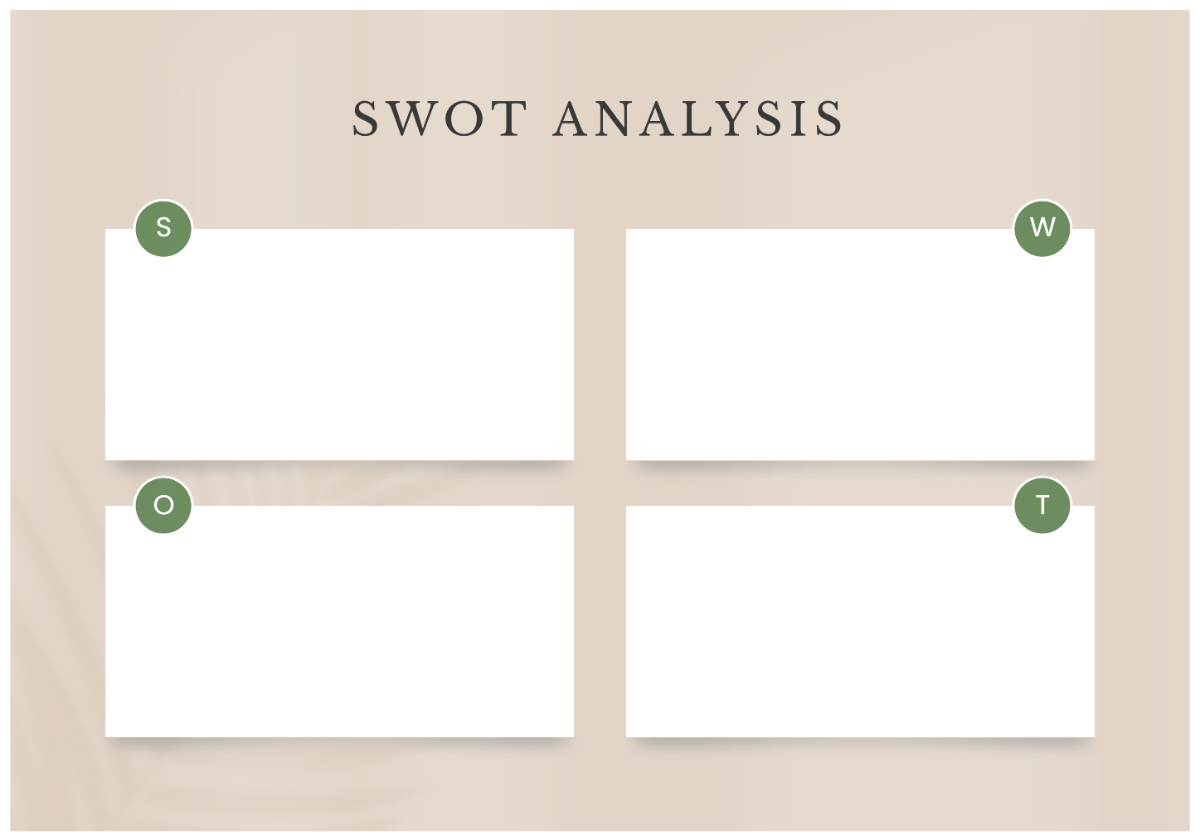 Free Swot Analysis Infographic Table Graph with Shadow Template to Edit Online