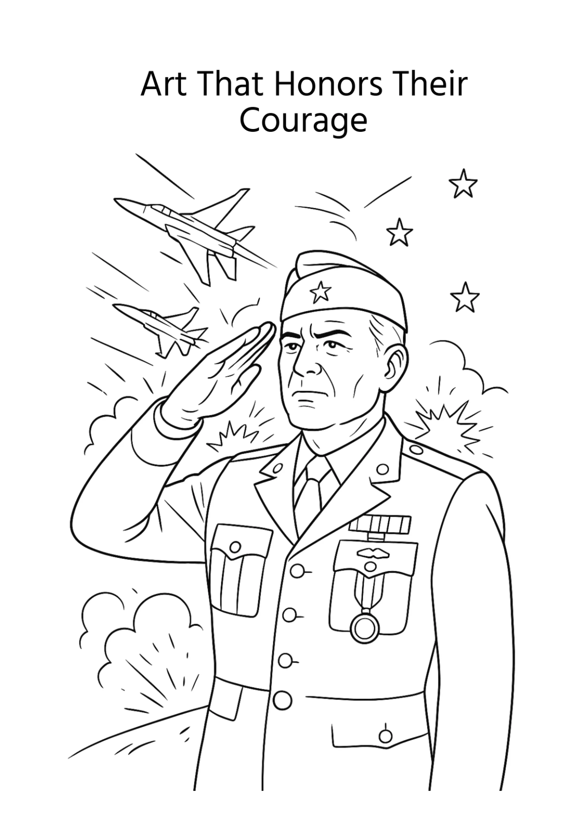 Free Veterans' Day Art Drawing Template to Edit Online