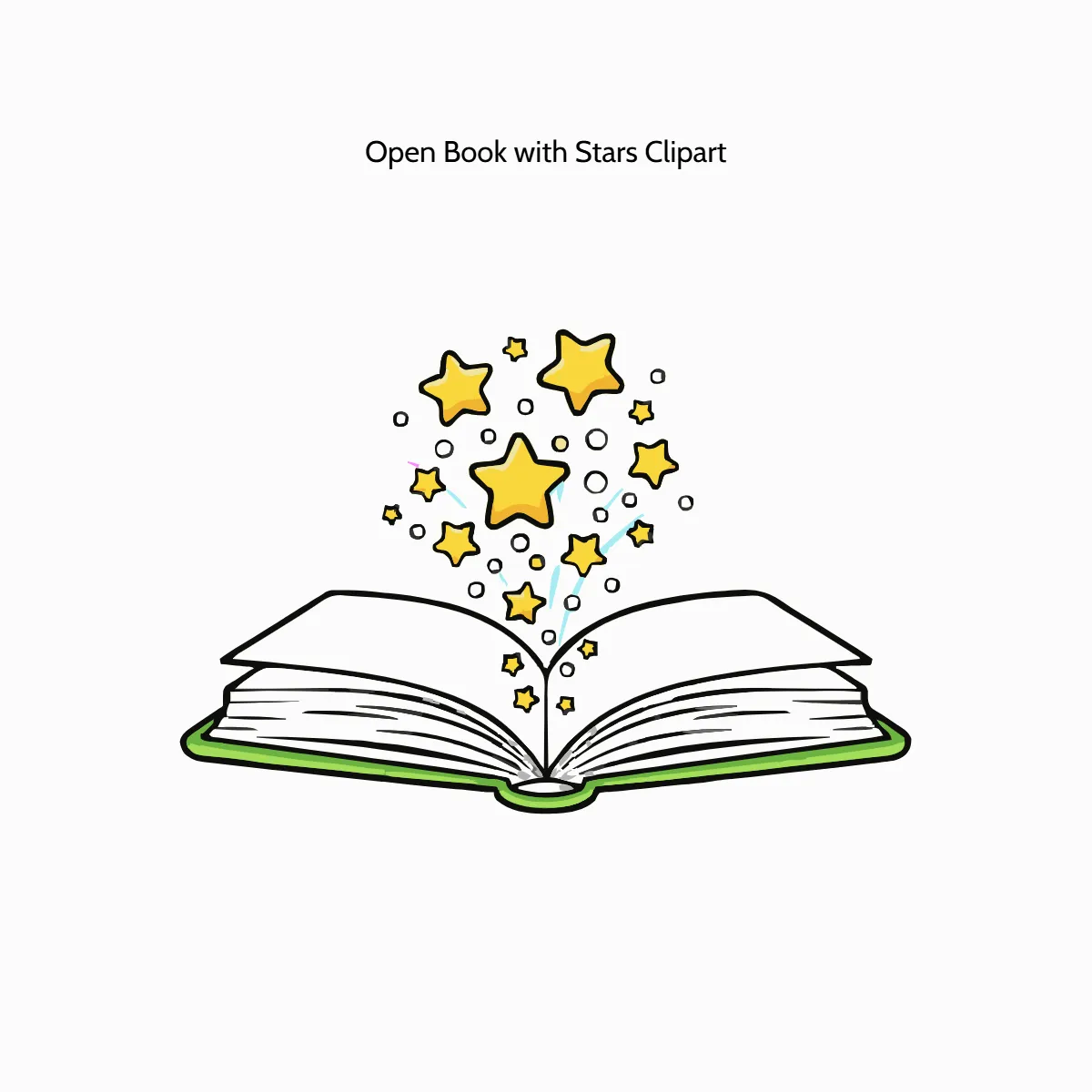 Free Open Book with Stars Vector Clipart (PNG, SVG) to Edit Online