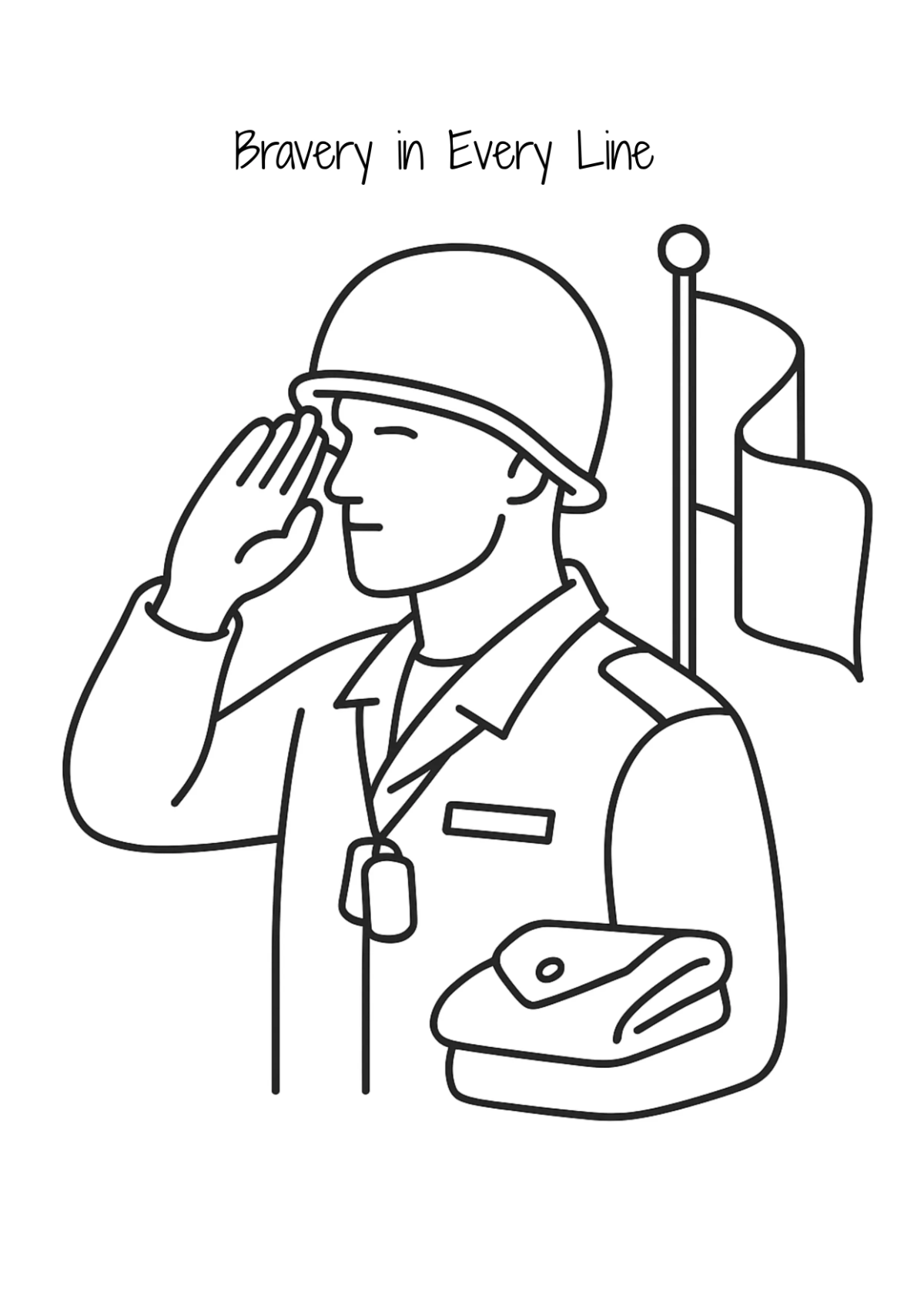 Free Veterans' Day Soldier Drawing Template to Edit Online