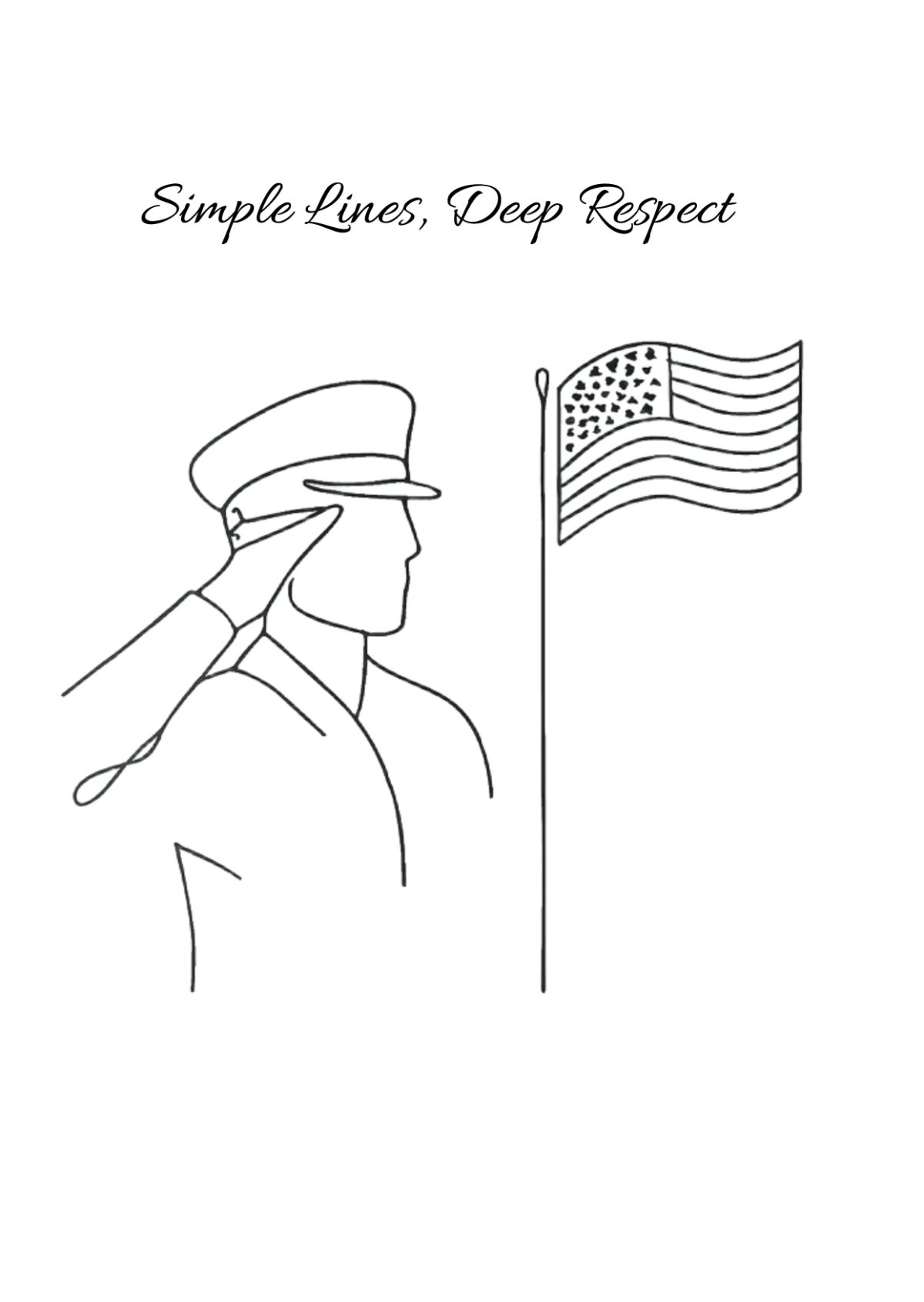 Free Minimalist Veterans' Day Drawing Template to Edit Online