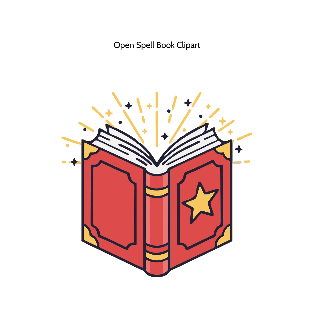 Free Open Spell Book Clipart Template to Edit Online