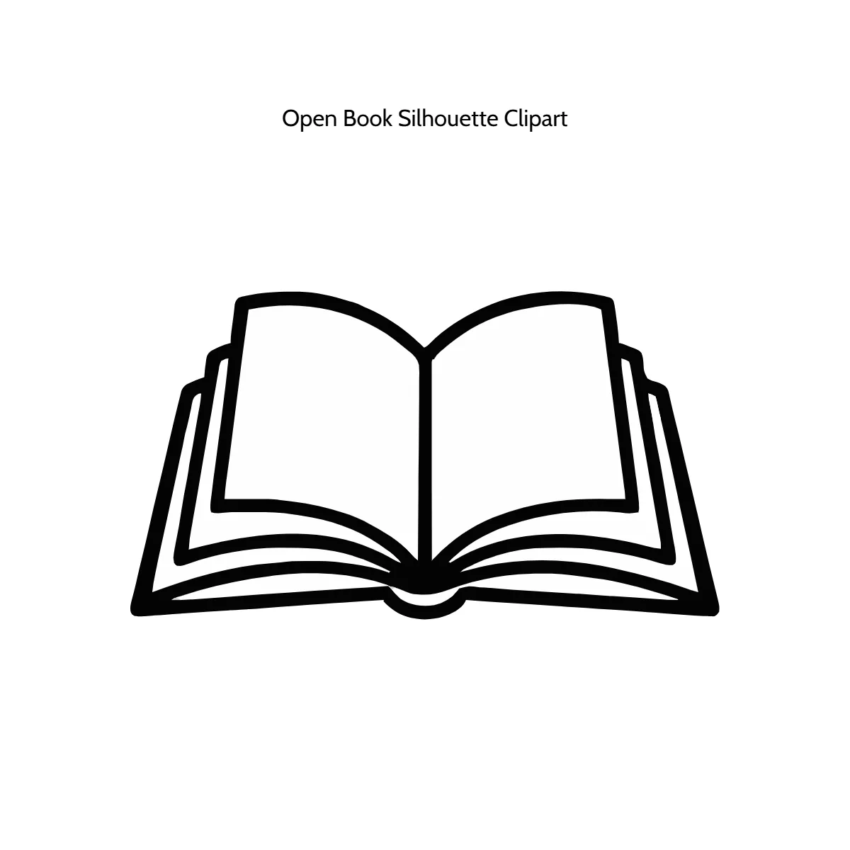 Free Open Book Silhouette Clipart Template to Edit Online