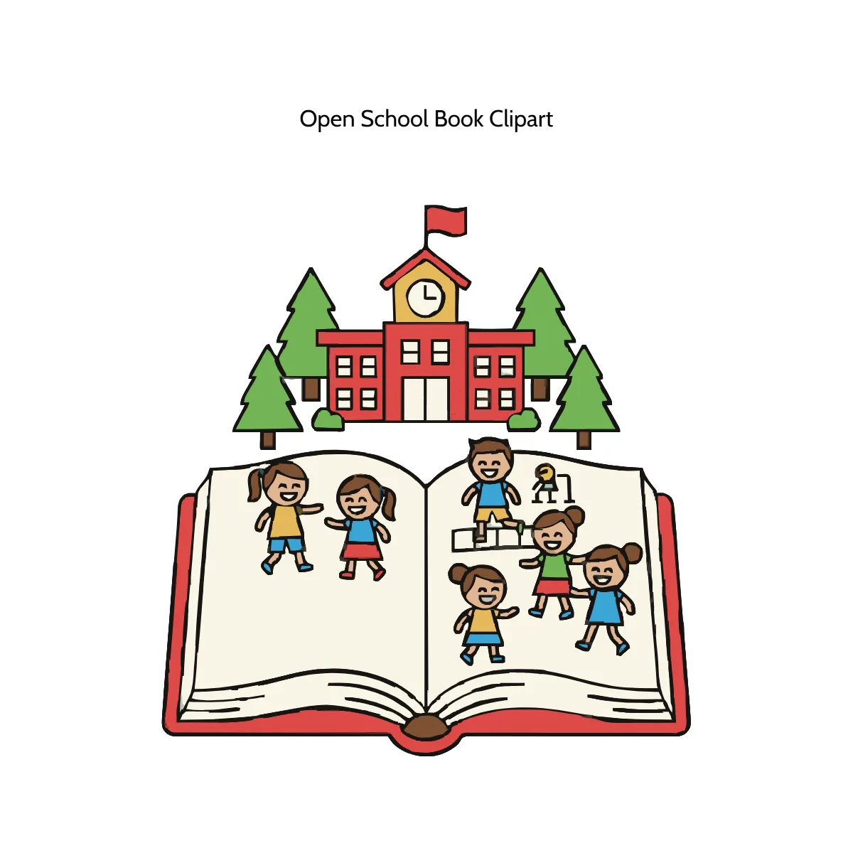 Free Open School Book Clipart Template to Edit Online