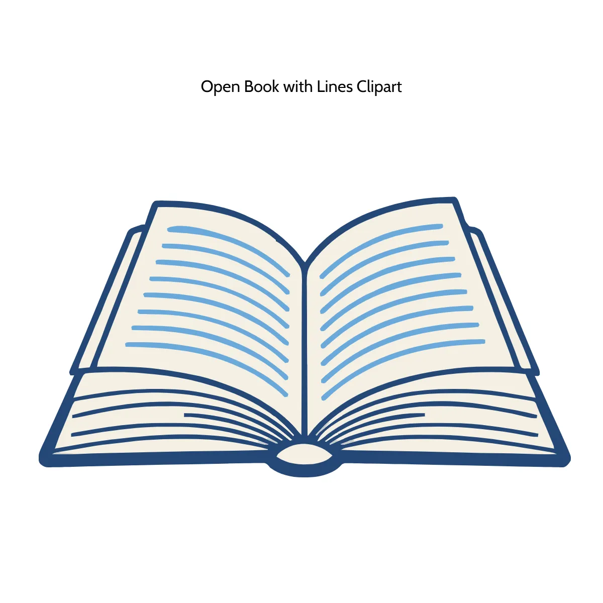 Free Open Book with Lines Clipart Template to Edit Online
