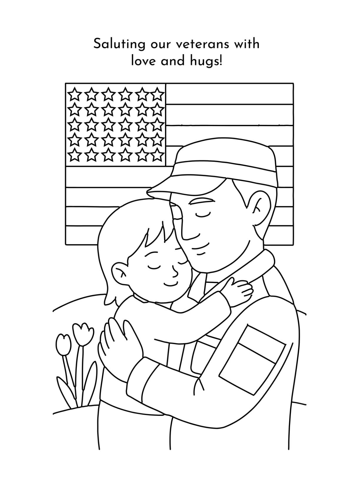 Free Veterans' Day Project Drawing Template to Edit Online
