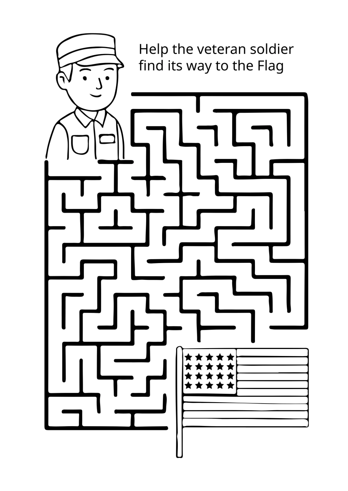 Free Veterans' Day Activity Drawing Template to Edit Online