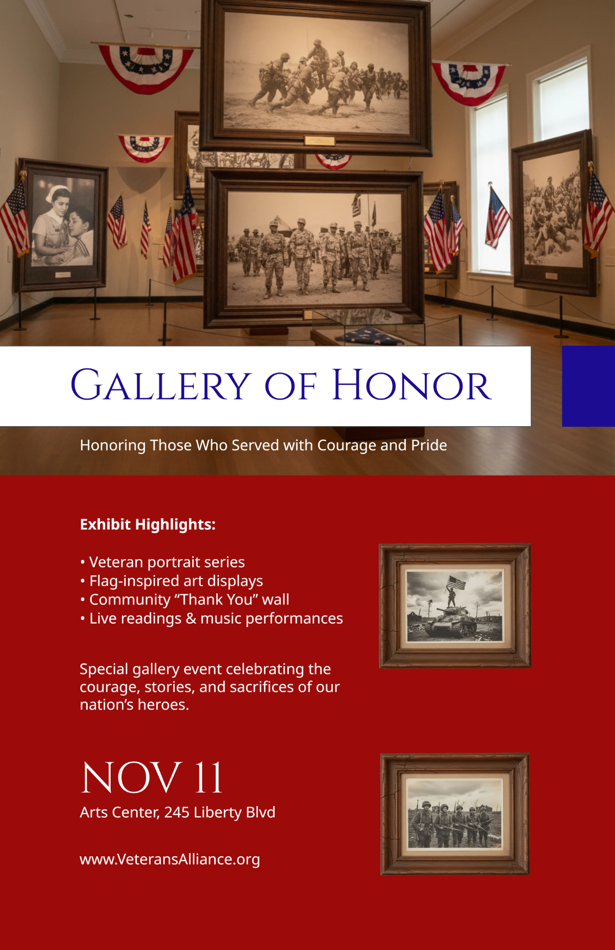 Free Veterans' Day Gallery Poster Template to Edit Online Free Veterans' Day Gallery Poster Template to Edit Online