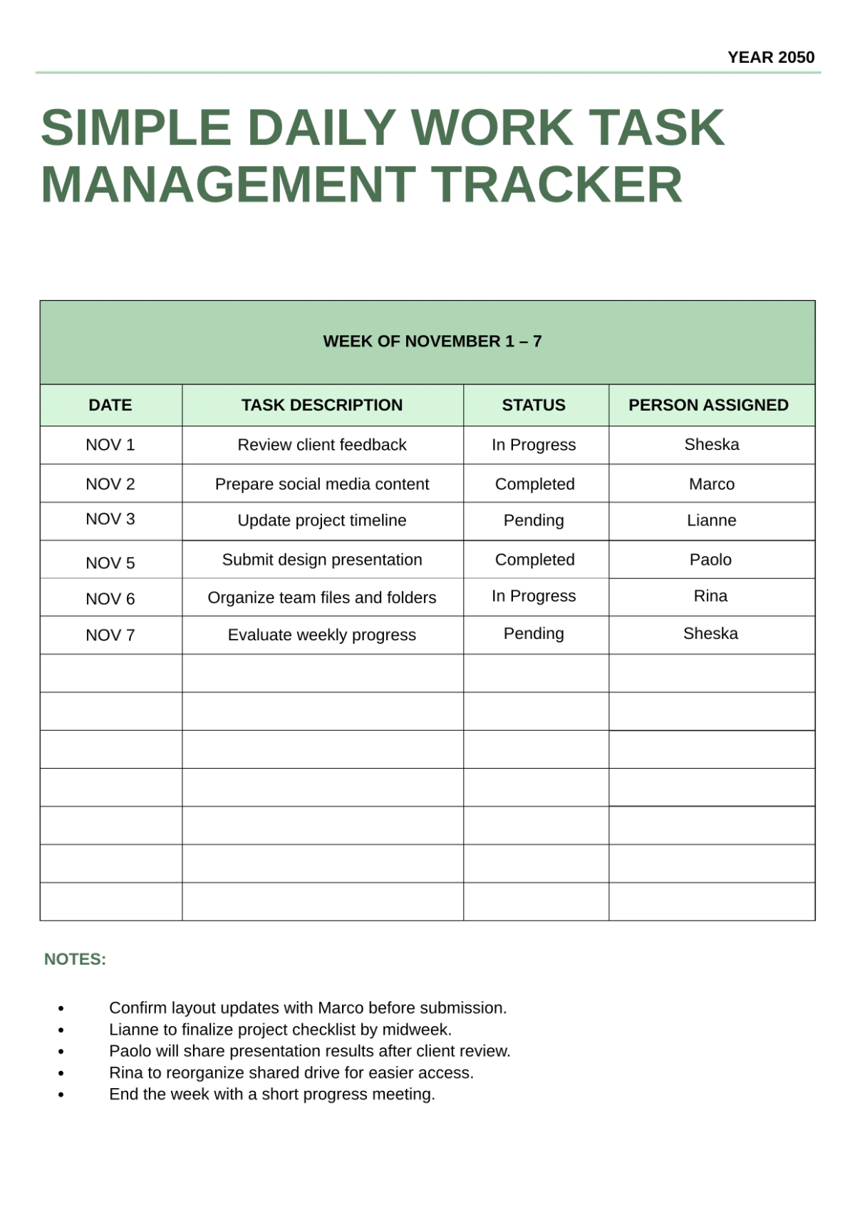 Task Tracker Template