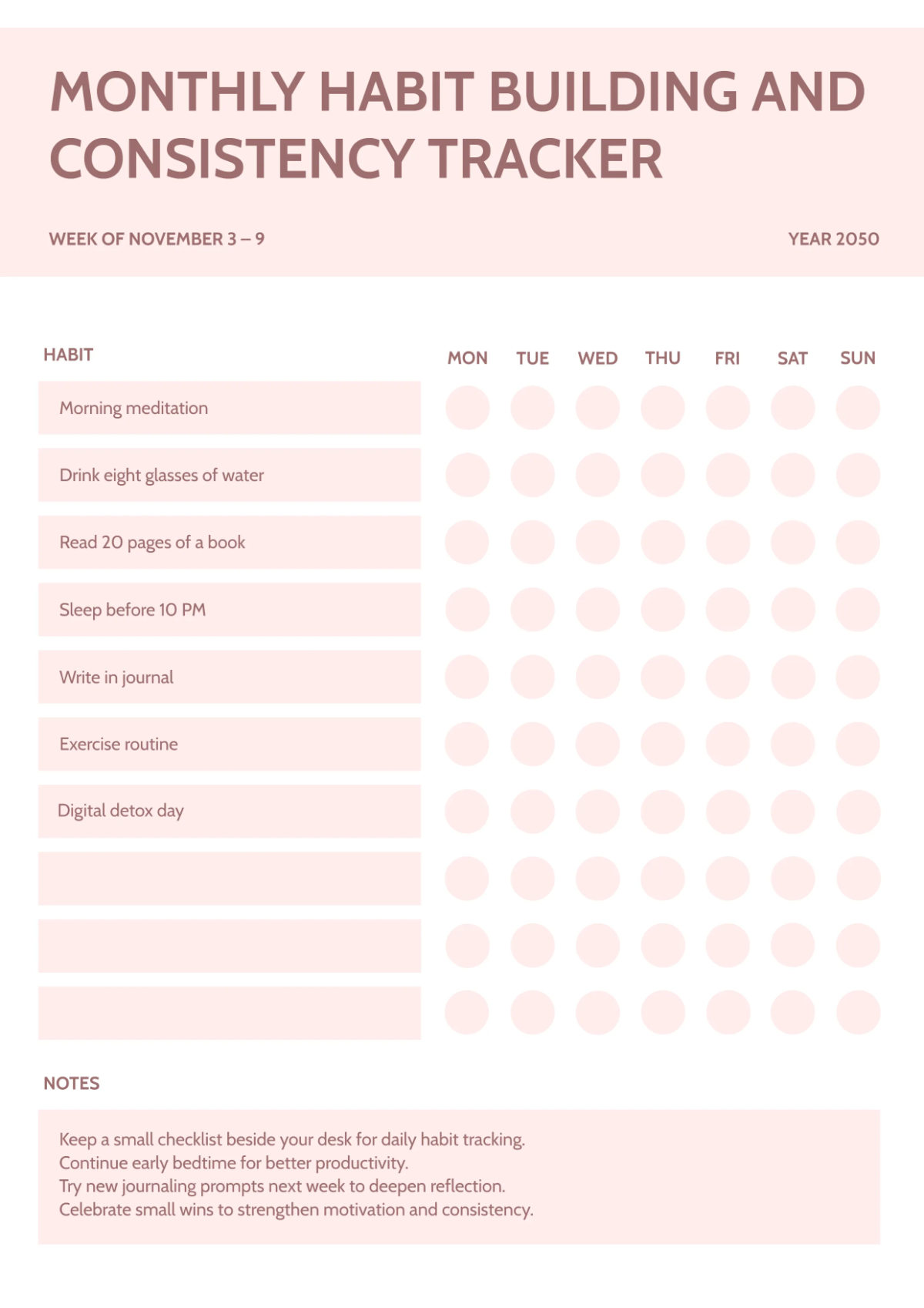 Habit Tracker Template