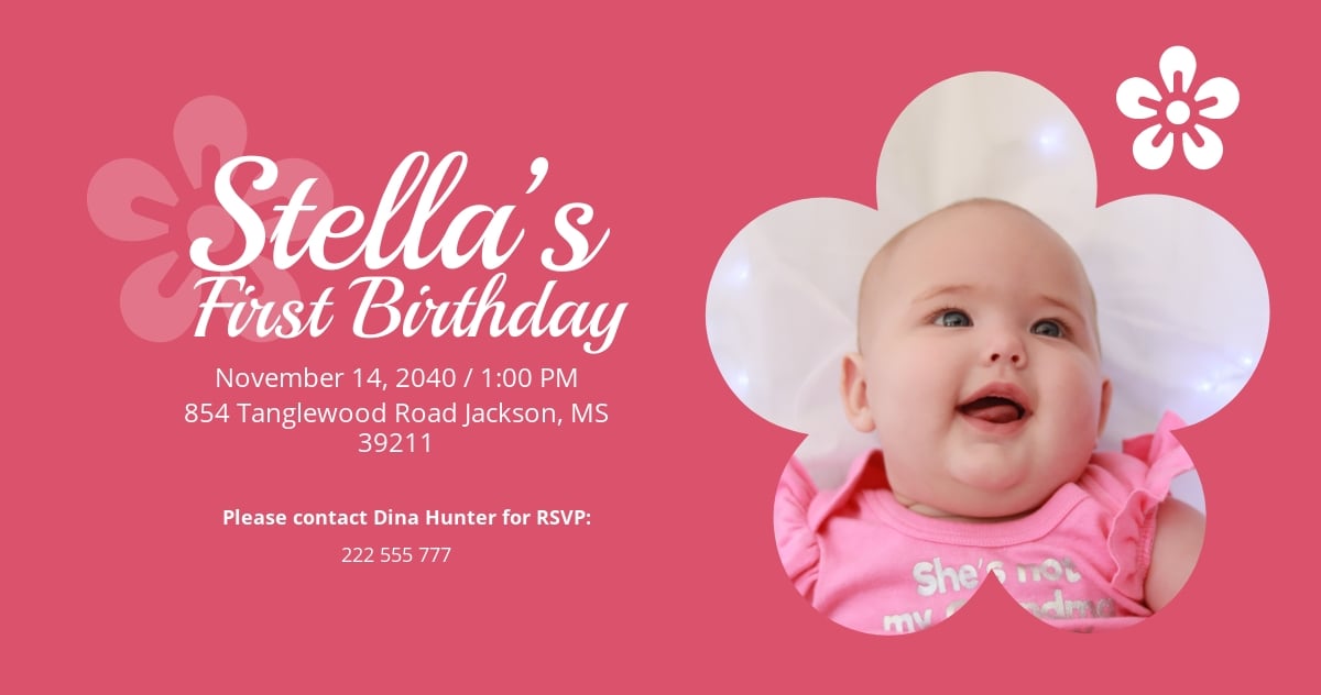 Free First Birthday Facebook Post Template