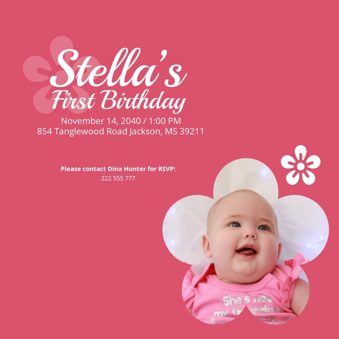 Free First Birthday Instagram Post Template