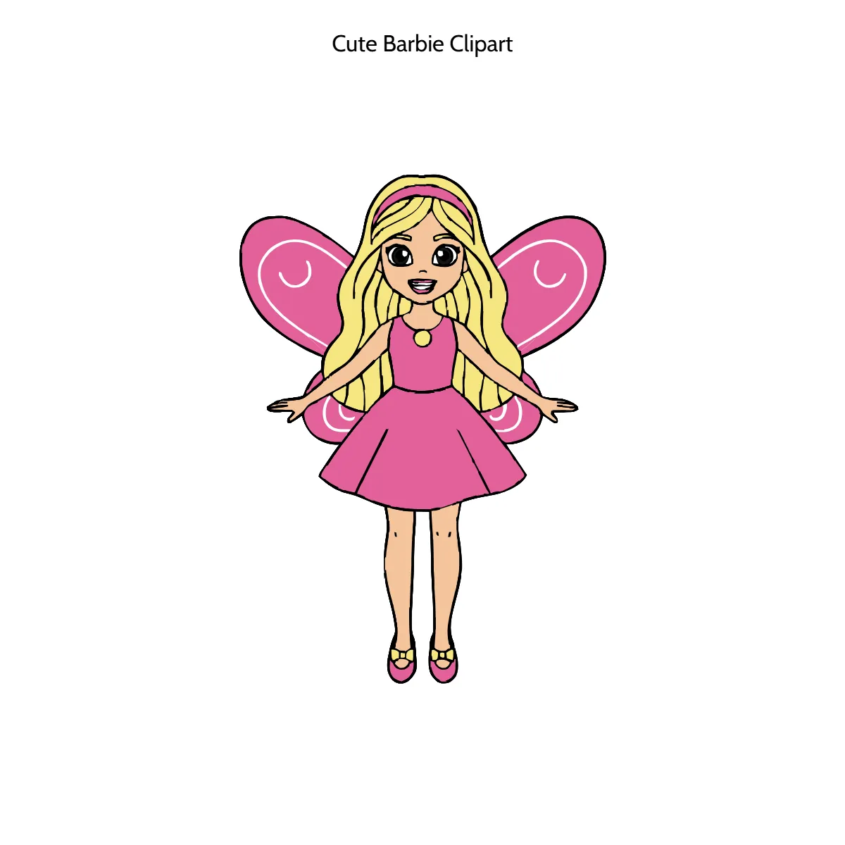 Free Cute Barbie Cartoon Vector Clipart (PNG, SVG) to Edit Online