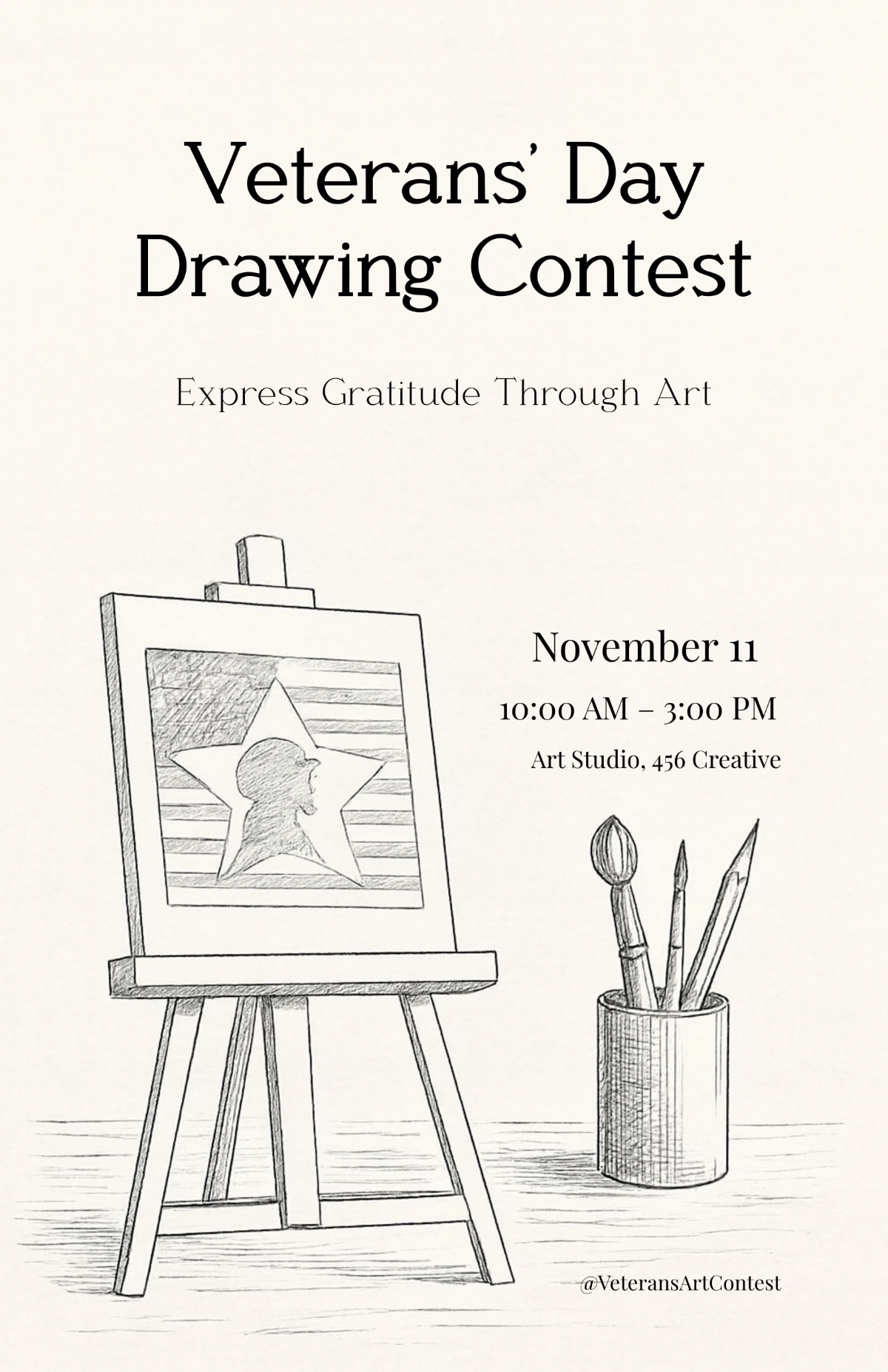 Free Veterans' Day Drawing Poster Template to Edit Online