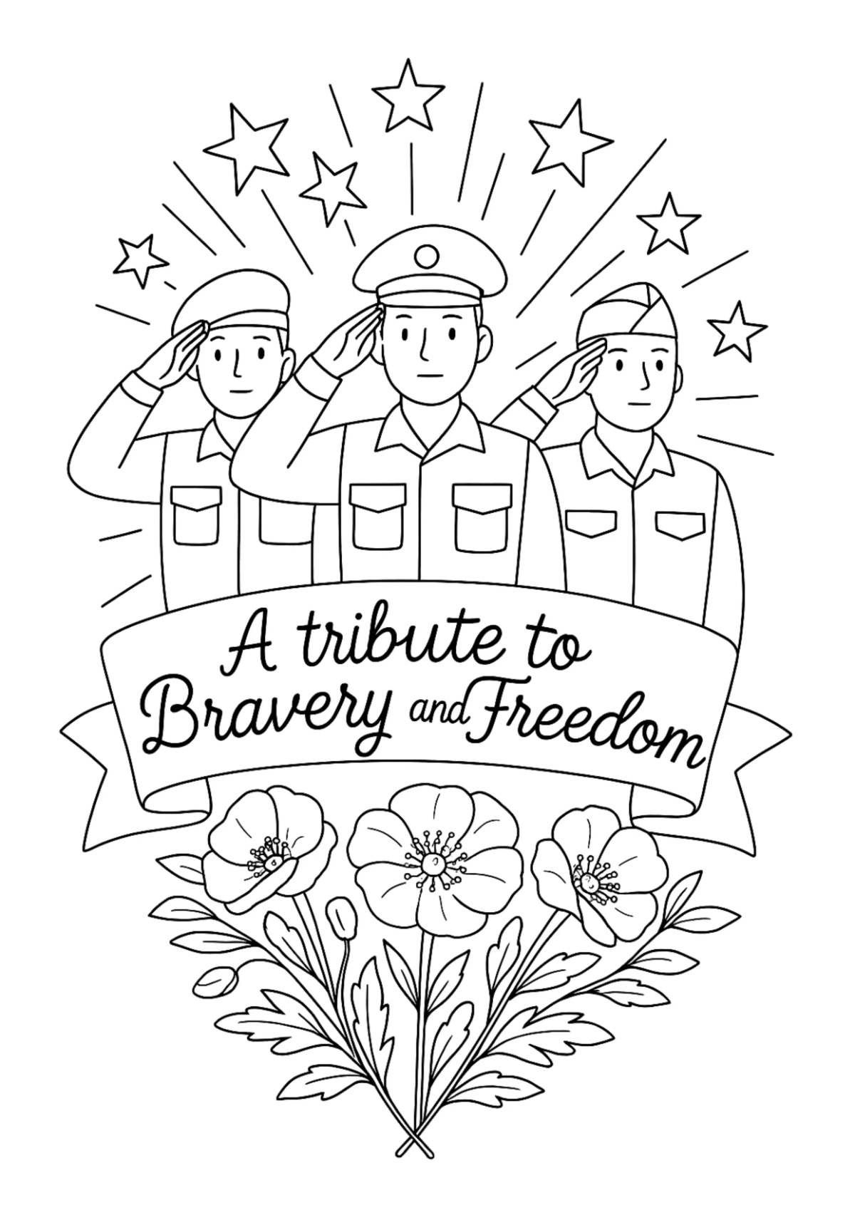 Free Veterans' Day Calligraphy Drawing Template to Edit Online