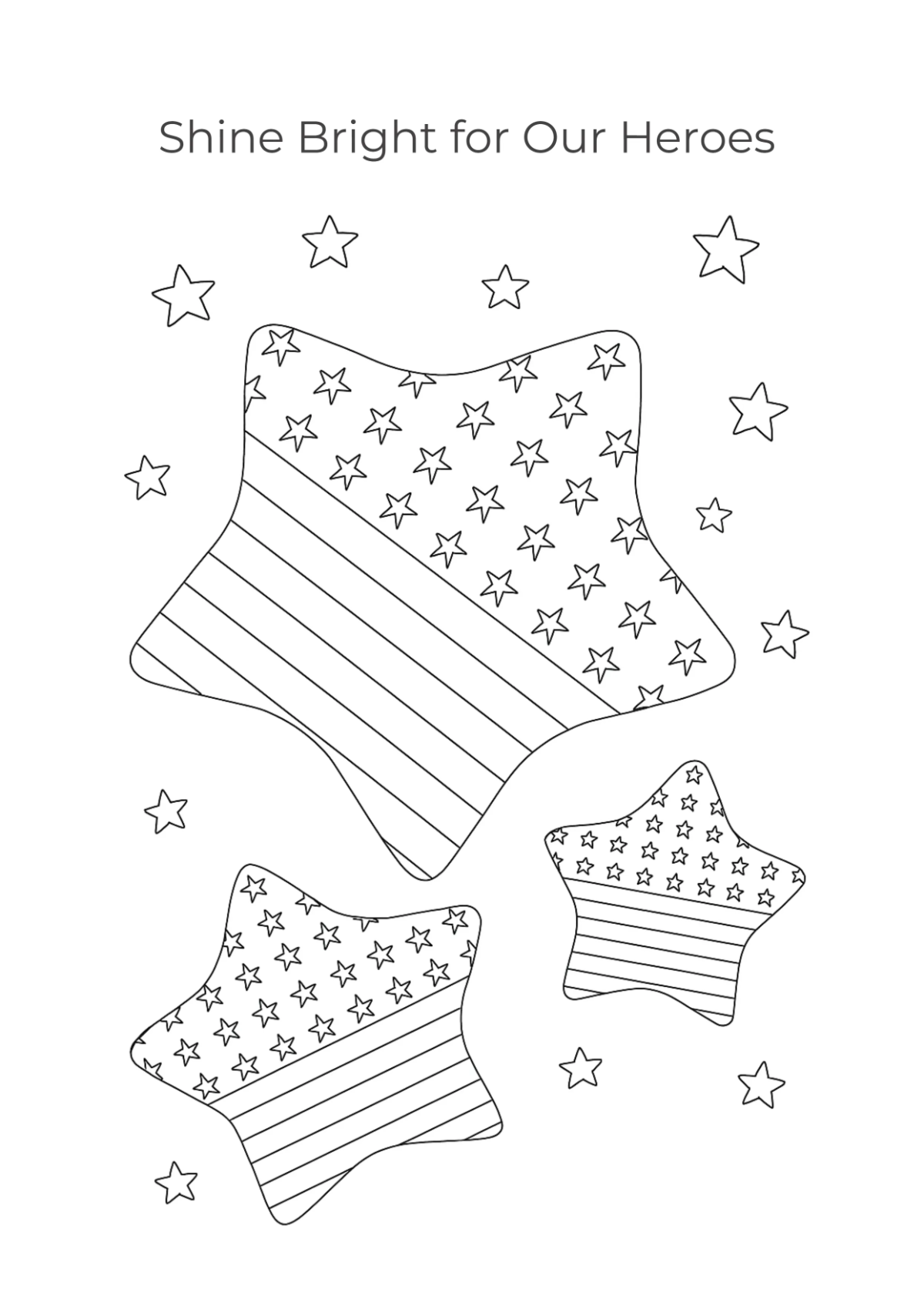 Free Creative Veterans' Day Star Drawing Template to Edit Online