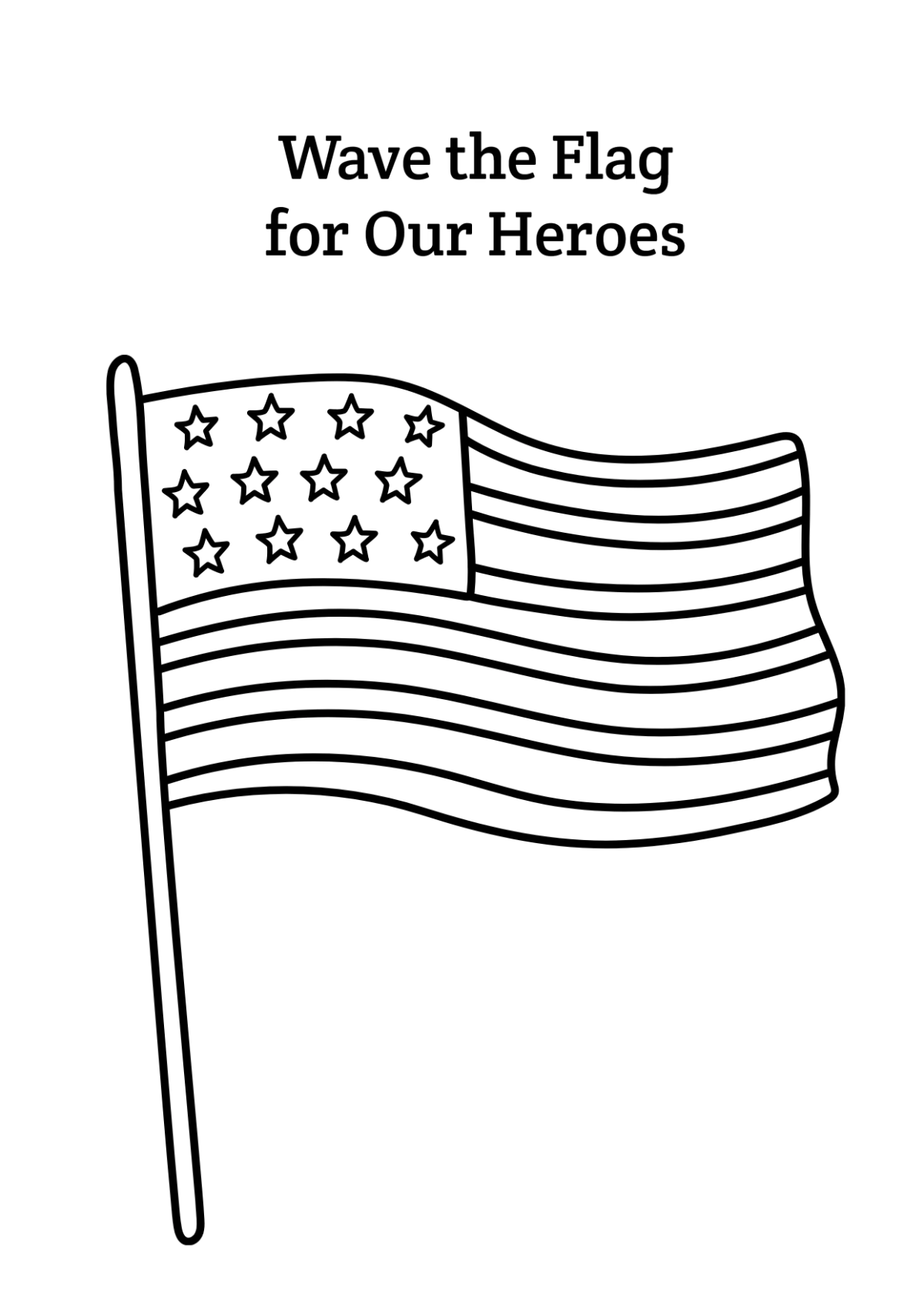 Free Veterans' Day Flag Drawing Template to Edit Online