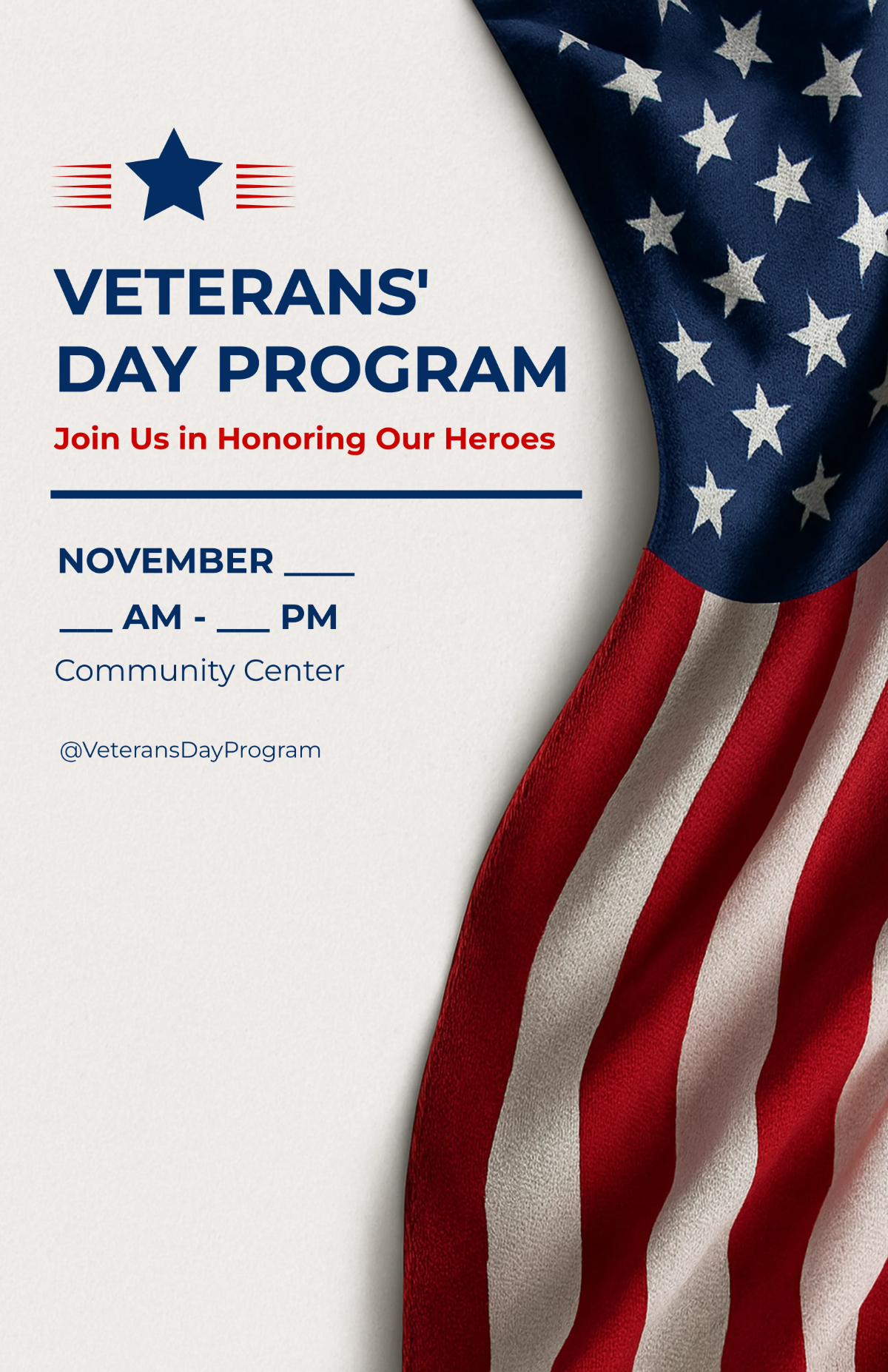 Free Blank Veterans' Day Program Poster Template to Edit Online