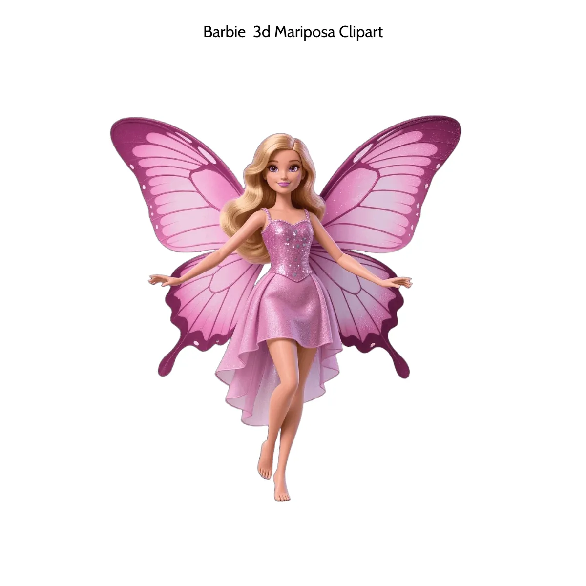 Free Barbie 3D Mariposa Vector Clipart (PNG, SVG) to Edit Online
