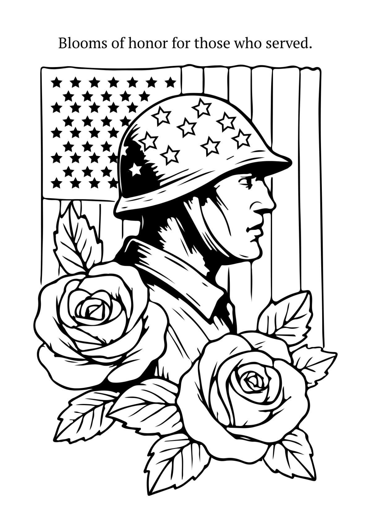 Free Elegant Veterans' Day Drawing Template to Edit Online