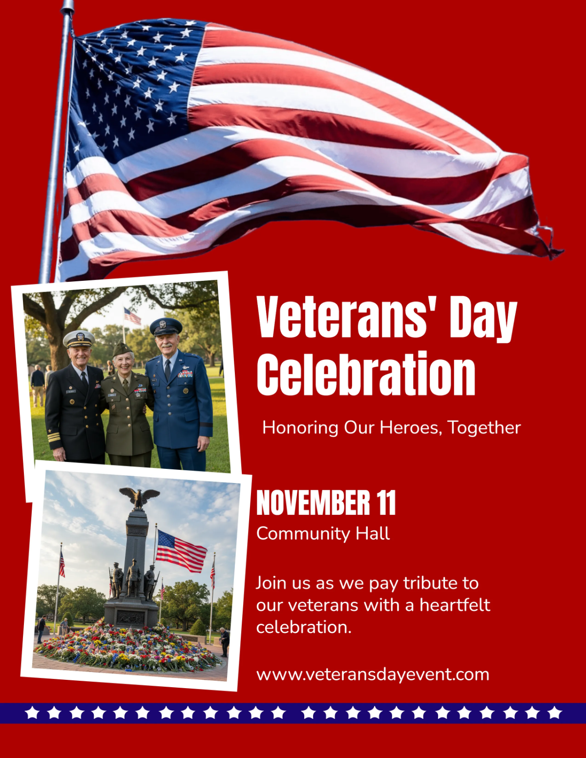 Free Red Veterans' Day Program Flyer Template to Edit Online Free Red Veterans' Day Program Flyer Template to Edit Online