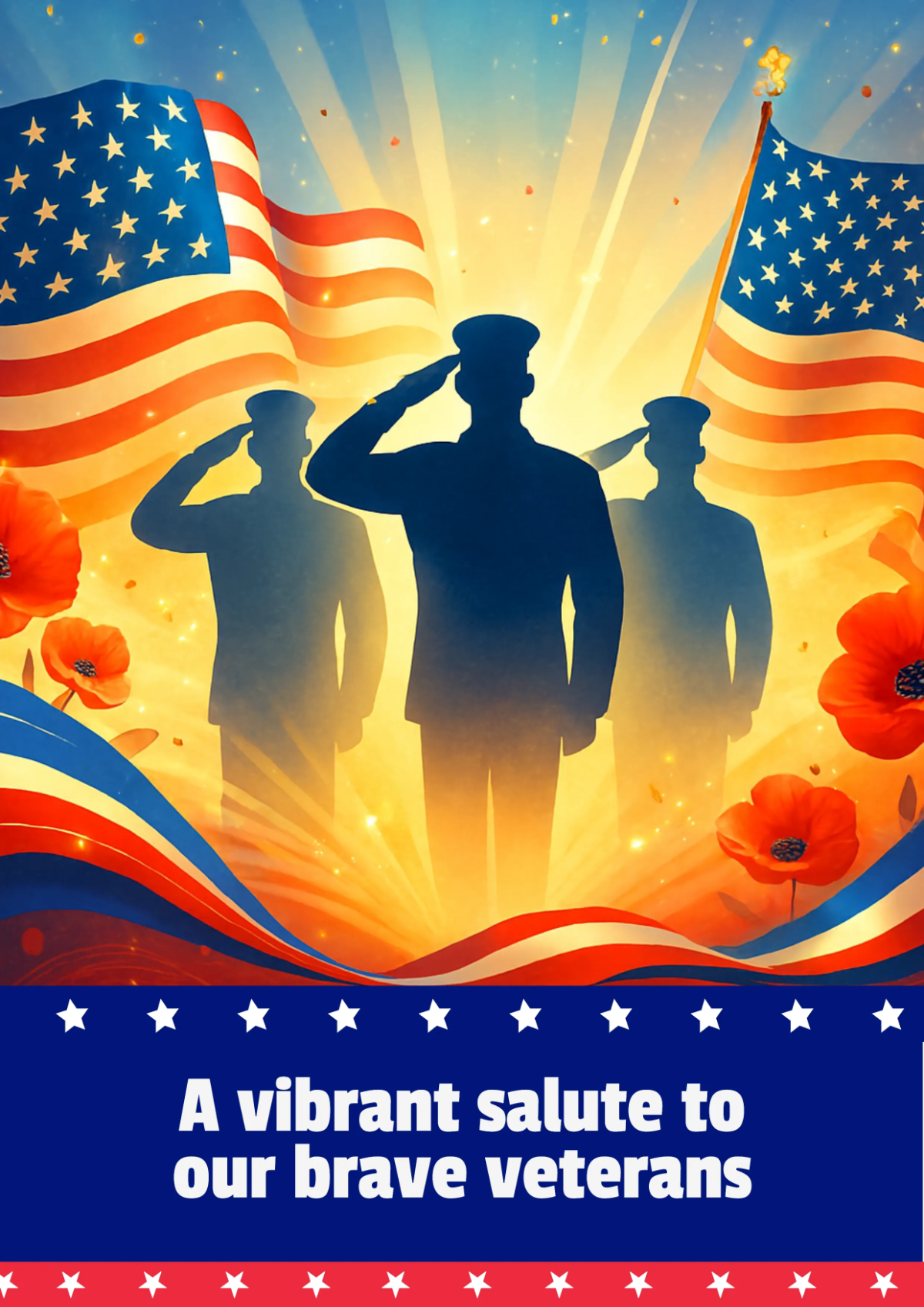 Colorful Veterans' Day Cover Page Background Template