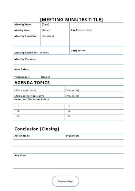 Workshop Agenda Template Download 65 Meeting Minutes In Word 