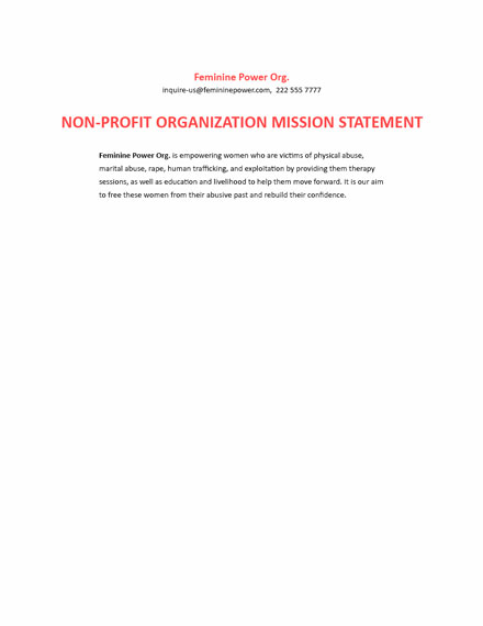 Nonprofit Mission Statement Template - Word | Template.net