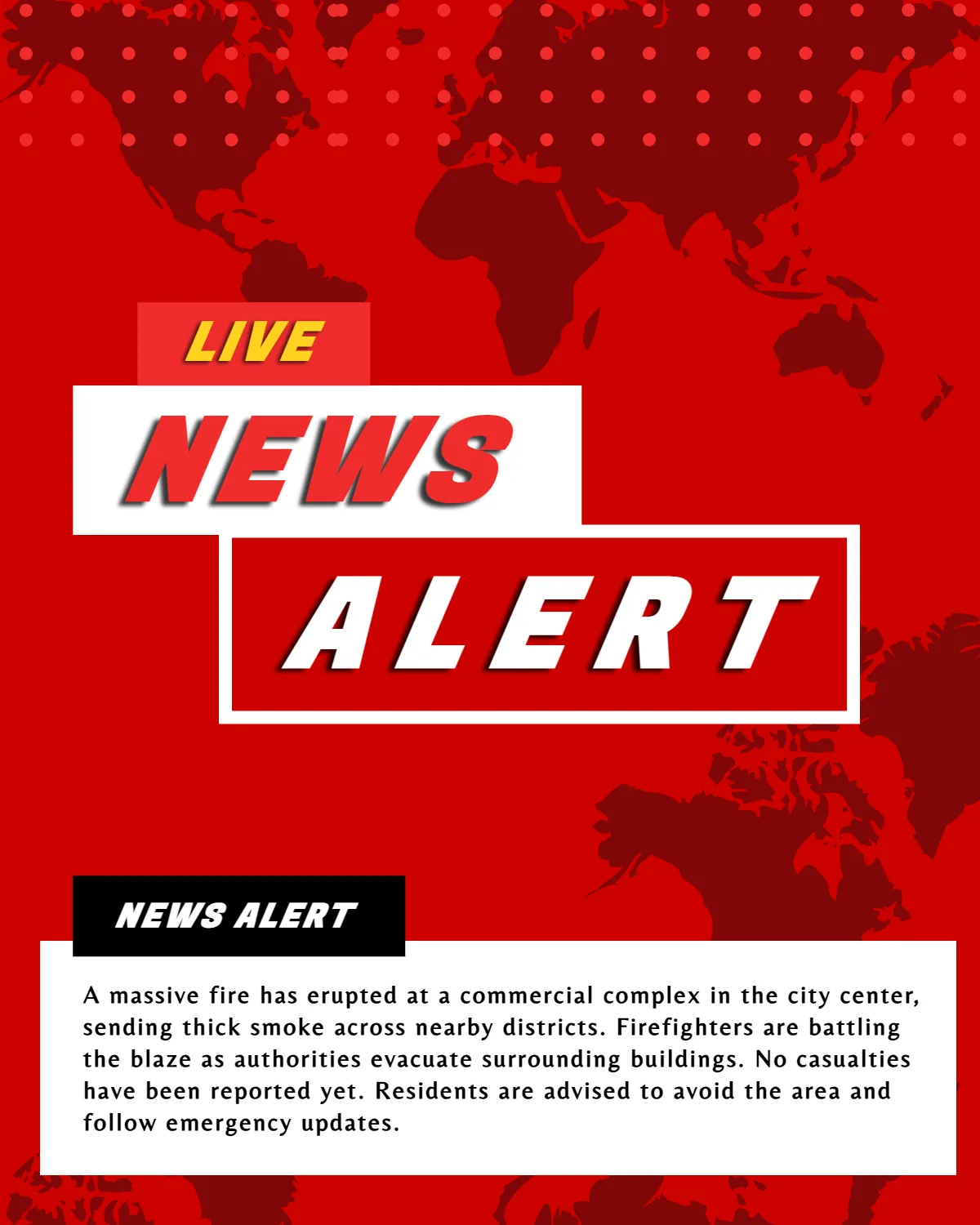 Free News Alert Today Template to Edit Online