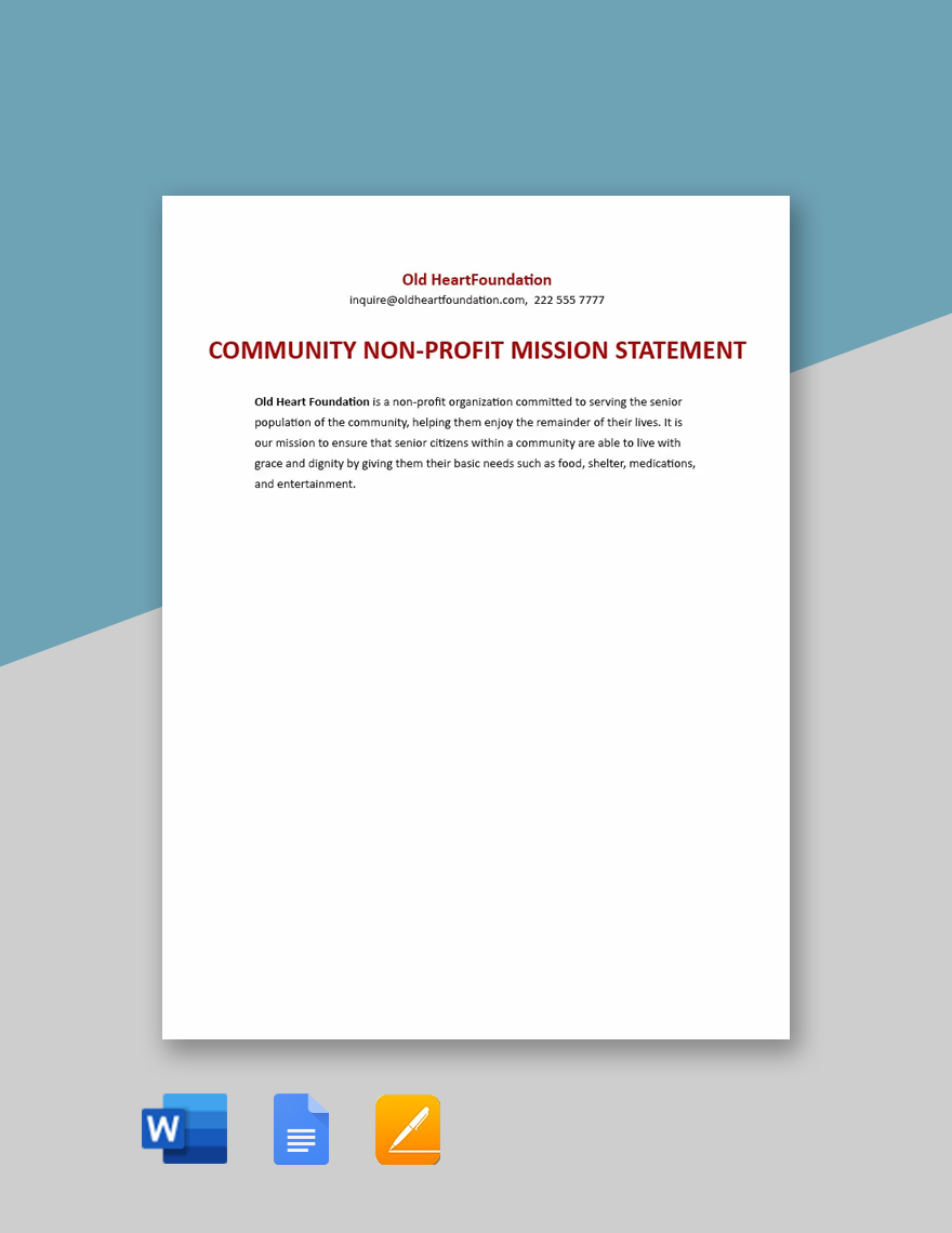 Community Nonprofit Mission Statement Template