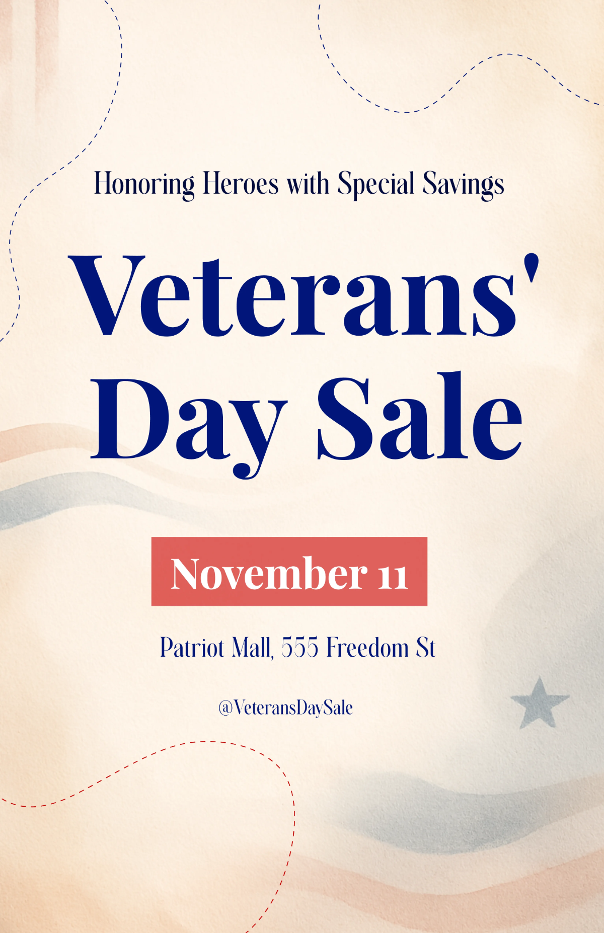 Free Aesthetic Veterans' Day Sale Poster Template to Edit Online Free Aesthetic Veterans' Day Sale Poster Template to Edit Online
